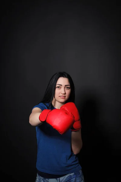 Femme boxer fait un succès — Photo