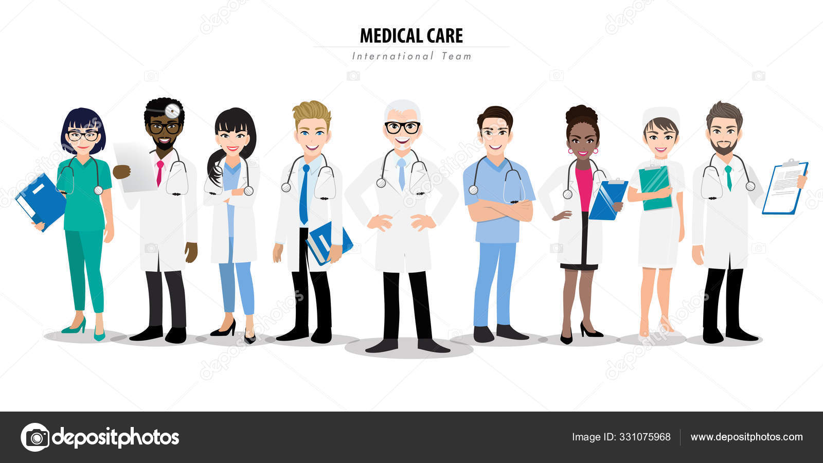 Desenho da Equipe Médico e Enfermeiro