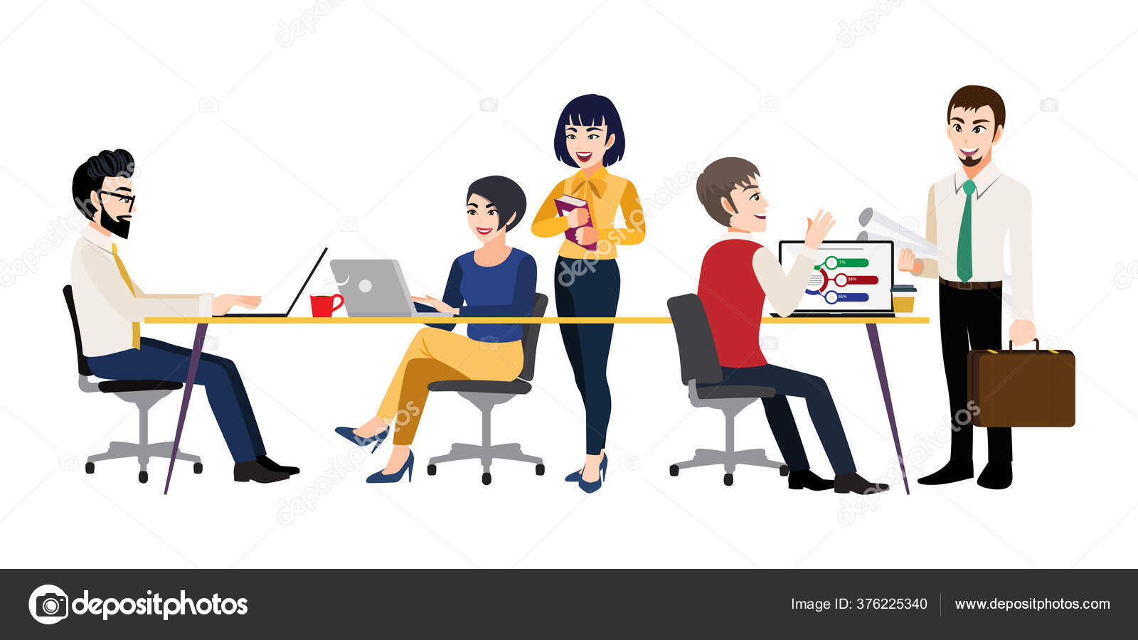 office people working cartoon