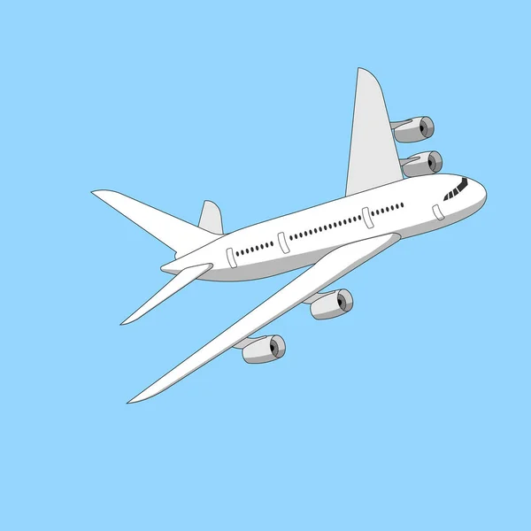 Passenger airplane takes off against the blue sky — Stock Vector