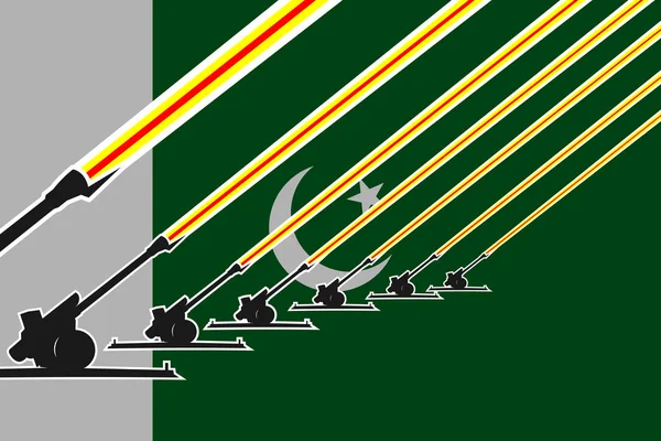 Armado, conflito militar e confronto no Paquistão —  Vetores de Stock