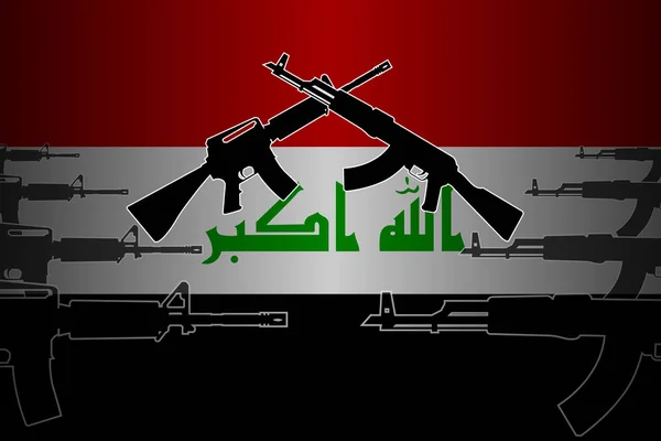 Silahlı, askeri çatışma ve Irak 'ta çatışma - çapraz rif — Stok Vektör