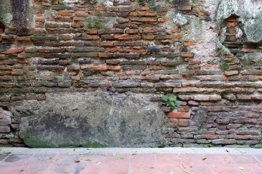 Eskimiş eski tuğla duvar arka plan.