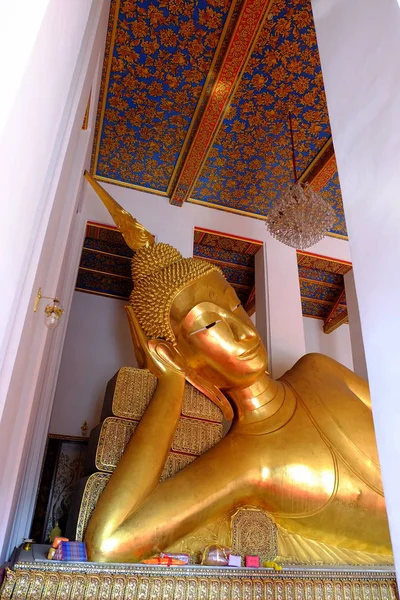 Liegende Buddha Statue Wat Ratchaorot Bangkok Thailand — Stockfoto