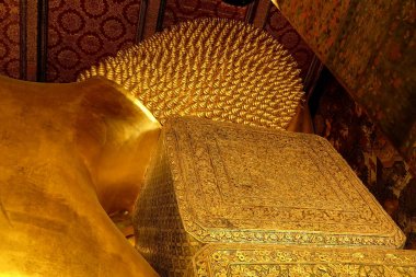 Wat Pho antik yatan Buda görüntü. Wat Pho ünlü Tapınağı ve Tayland tarihi dönüm noktası olduğunu.