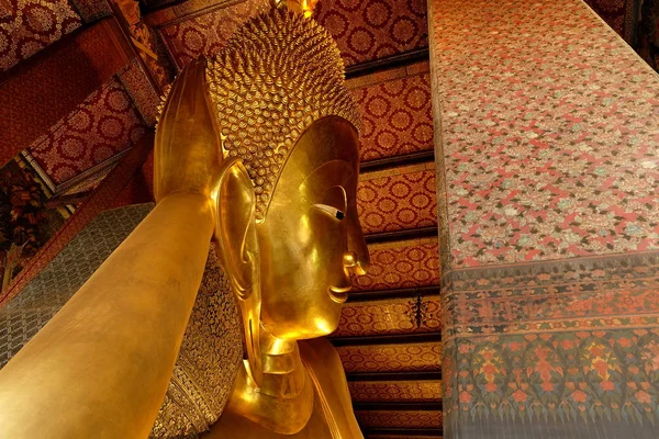 Antigua Imagen Buda Reclinada Dentro Wat Pho Wat Pho Famoso — Foto de Stock