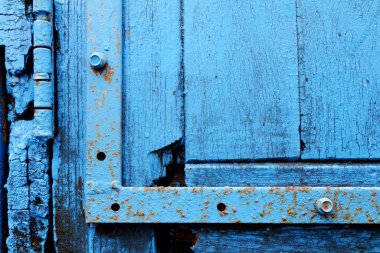 Eski Mavi Ahşap Kapı Arka Planını Kapat.