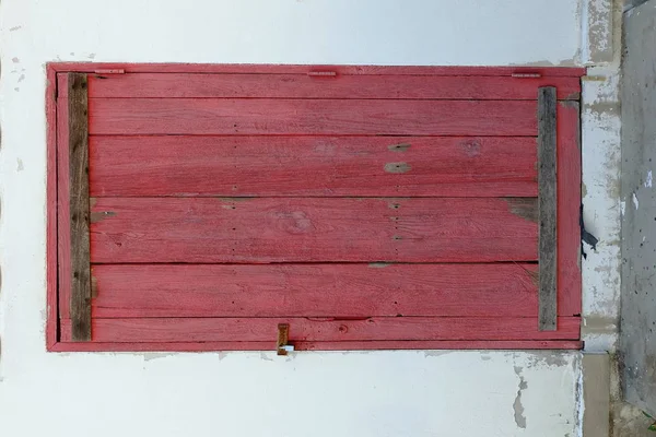 Porta Madeira Vermelha Velha — Fotografia de Stock