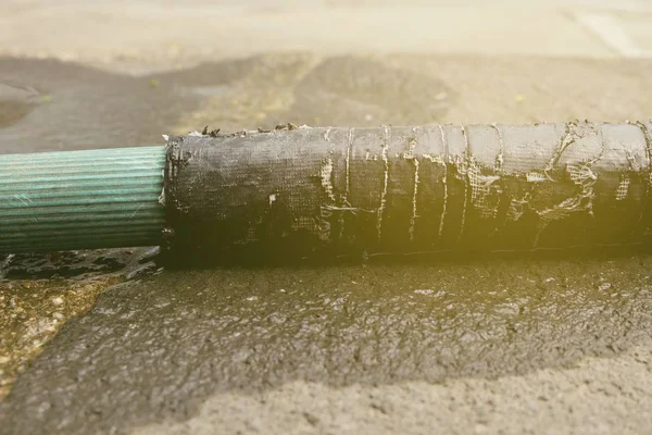 Tubo Borracha Vazamento Com Vazamento Leve — Fotografia de Stock