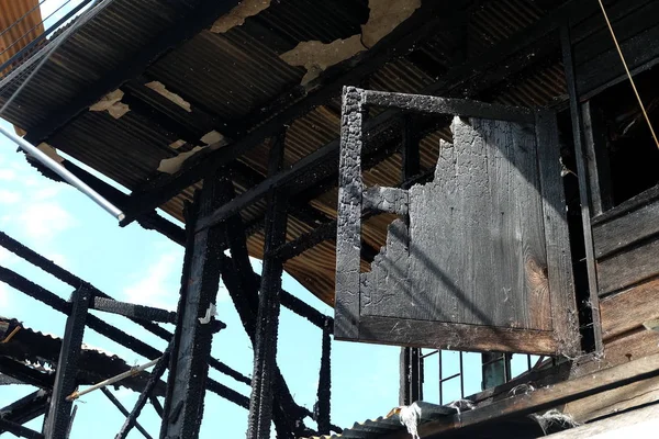 Close Burnt House — Stock Photo, Image