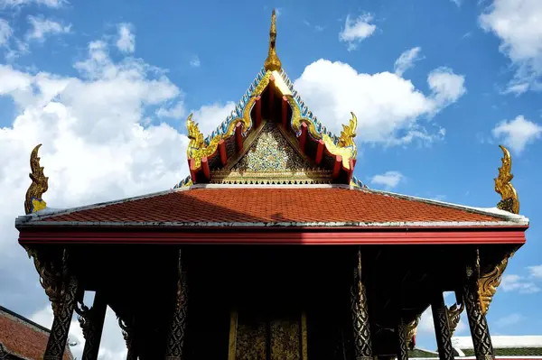 Ancient Wooden Hall Wat Absornsawan Temple Bangkok Thailand — Stock Photo, Image