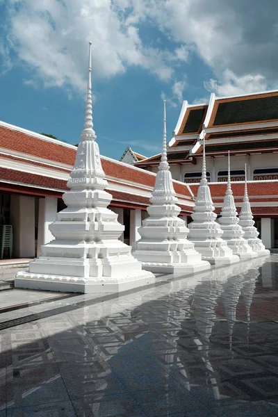 Witte Stupa Bij Wat Ratcha Orot Temple Bangkok Thailand — Stockfoto