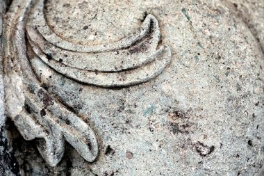 Taş Arka Plan Üzerine Yakın Çekim Vintage Heykel.