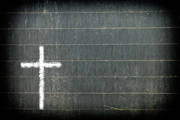 Christ Cross Chalk Drawing Chalkboard Background — Stock Photo, Image