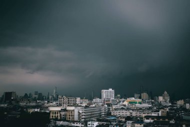 Bulutlu Gün Bangkok Cityscape Manzara, Tayland'ın Başkenti.