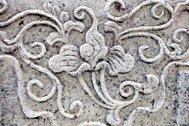 Taş Duvarda Klasik Tayland Heykeli.