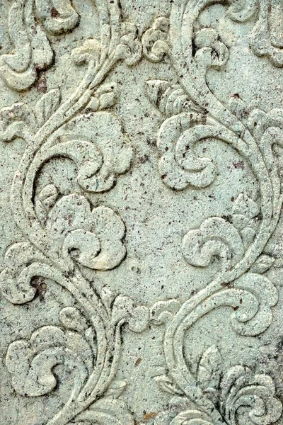 Vintage Thaise Sculptuur Stenen Muur — Stockfoto