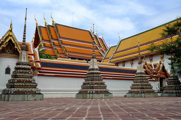 Oude Pagodes Bij Wat Pho Temple Bangkok Thailand — Stockfoto