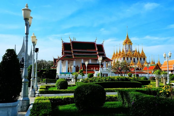 Landschap Van Loha Prasat Tempel Wat Ratchanatdaram Tempel Waar Een — Stockfoto