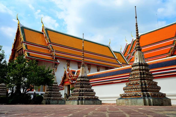 Oude Pagodes Bij Wat Pho Temple Bangkok Thailand — Stockfoto