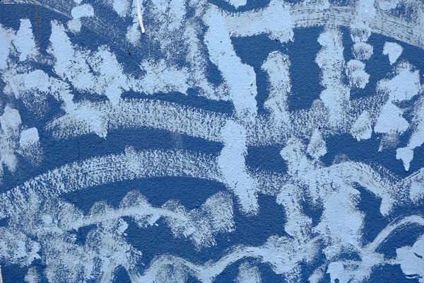 Pintura Branca Inacabada Fundo Textura Parede Concreto Azul Grunge — Fotografia de Stock