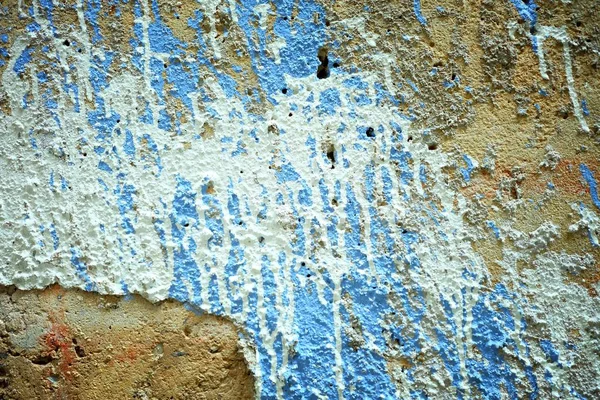 Weiße Und Blaue Malerei Auf Grunge Betonwand Hintergrund — Stockfoto