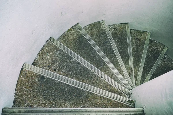 Vista Superior Escalera Hormigón Circular —  Fotos de Stock