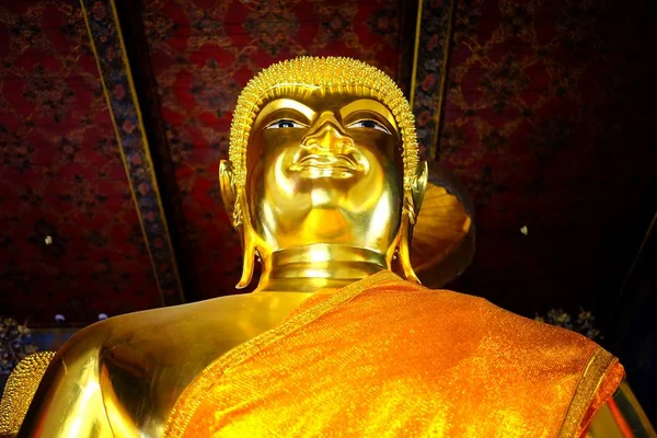 Geschlossen Alten Goldenen Buddha Bild Der Haupthalle Wat Nang Chee — Stockfoto