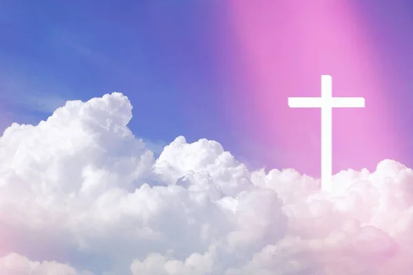 Abstrakcja Chrystusowego Krzyża Niebo Nadaje Się Religii — Zdjęcie stockowe