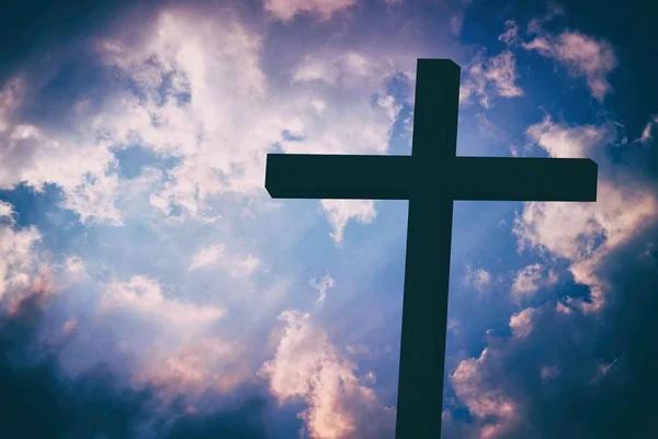 Cristo Cruz Estilo Vintange Fundo Adequado Para Conceito Religião — Fotografia de Stock