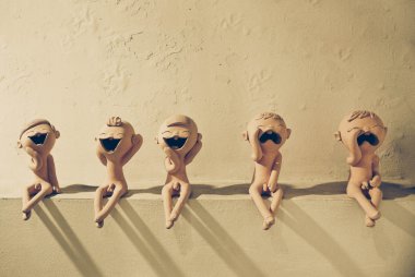 5 erkek şeklinde dekoratif bebek 