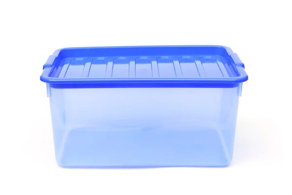 Transparent plastic storage box — Stock Photo, Image
