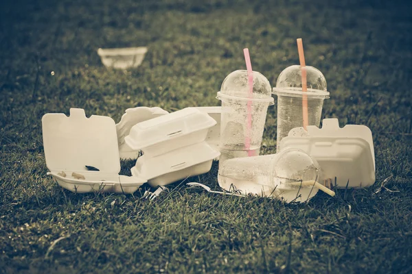 Foam and plastic food containers — Stock Photo, Image