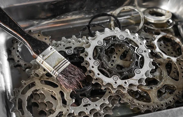 Fiets versnelling cassette demonteren — Stockfoto