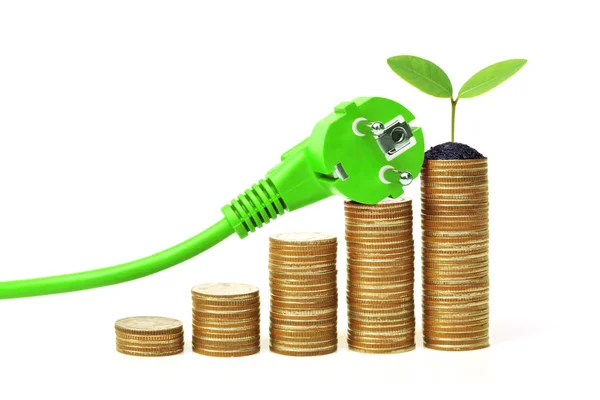 Green electricity plug — Stock Photo, Image