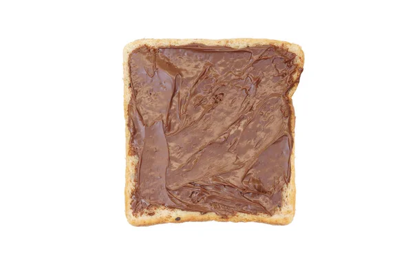 Pedaço de pão com pasta de chocolate — Fotografia de Stock