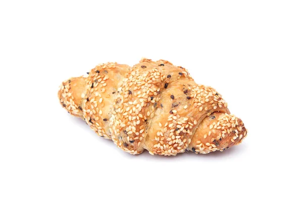 Croissant s posypání sezam — Stock fotografie