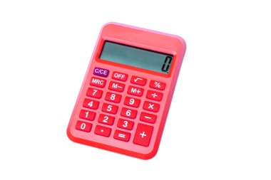 Kırmızı elektronik hesap makinesi