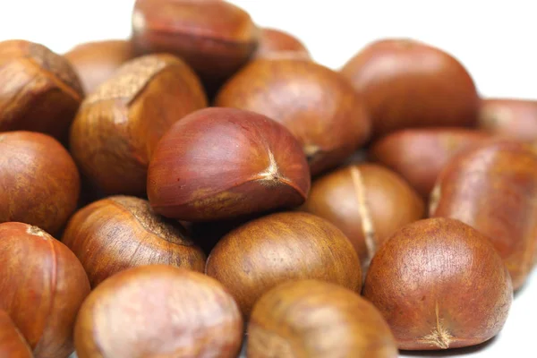 Castagne pelate marroni — Foto Stock