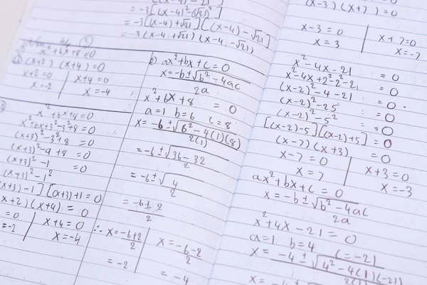 Домашнее задание по математике — стоковое фото
