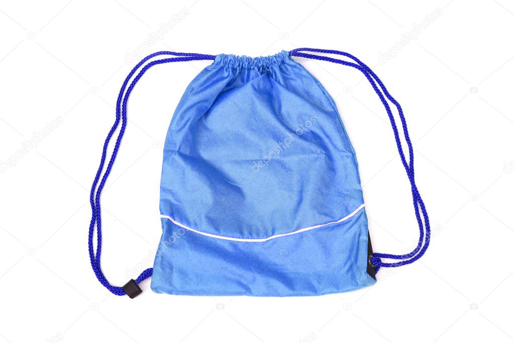 Blue drawstring bag