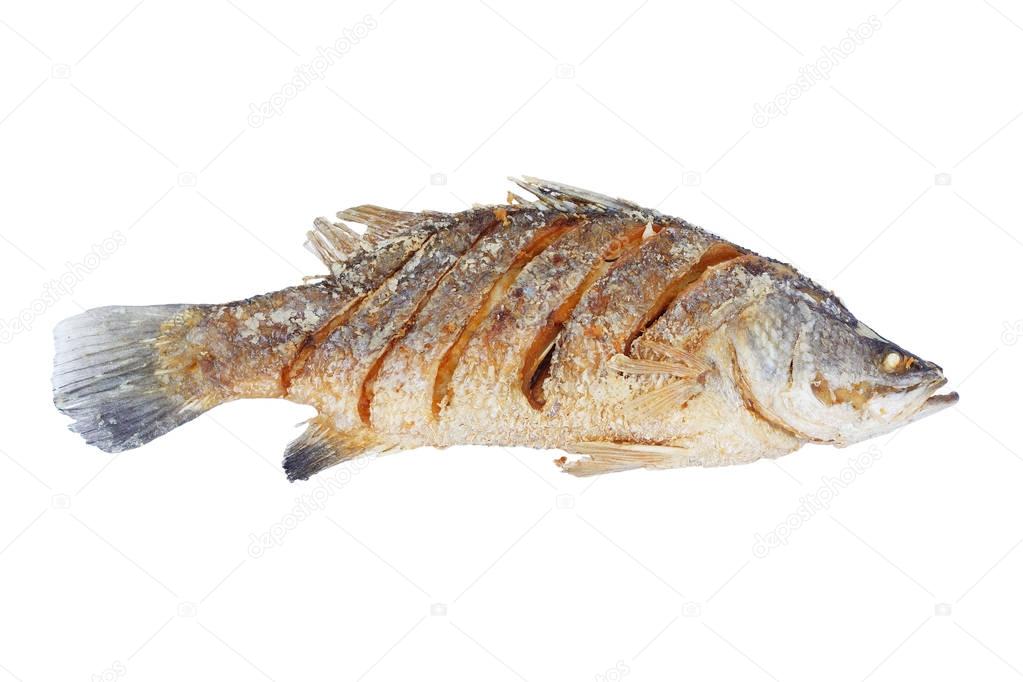 Fried white perch fish 