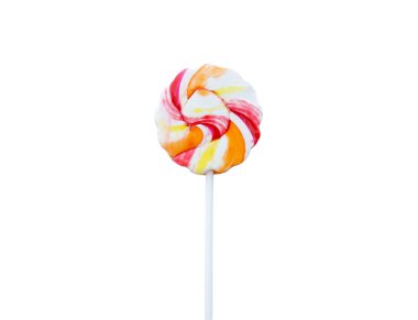 Beyaz arkaplanda lolipop izole edildi   