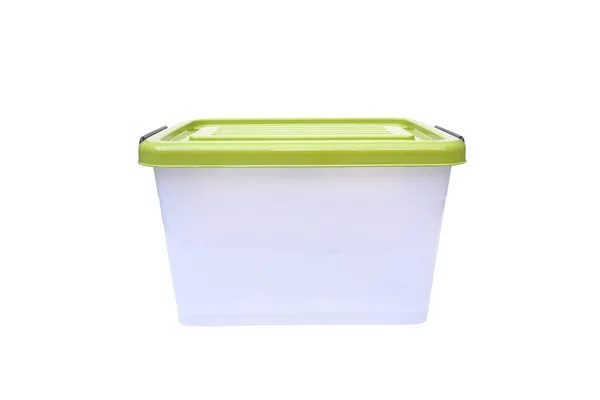 Коробка для хранения пластиковых контейнеров — стоковое фото