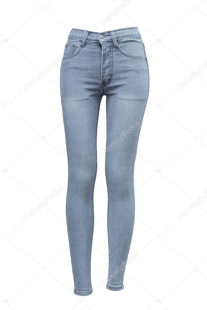 Female skinny jeans isolated