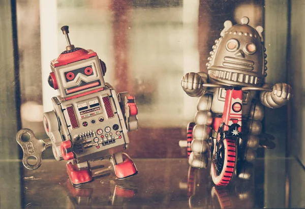 Old classic robot toys — Stock Photo, Image