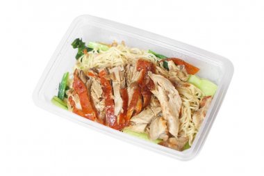 Kızarmış ördek yumurta noodles Kuru 