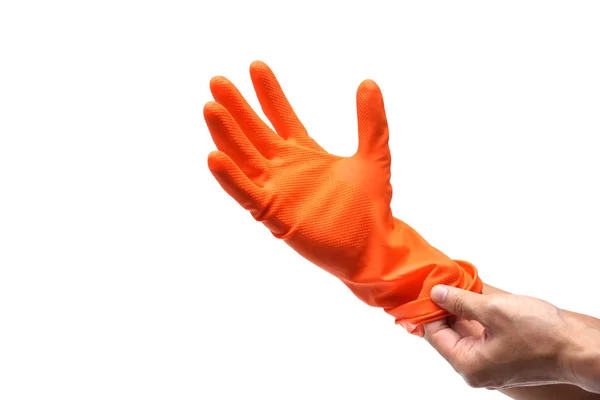 Mano con guantes protectores — Foto de Stock