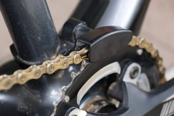 Bicycle Chain Guide Problem Chain Coming Single Ring Front — Stock Photo, Image