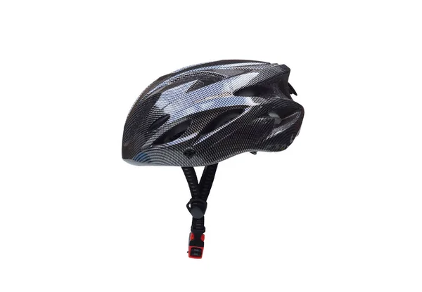 Capacete de bicicleta com padrão de carbono — Fotografia de Stock